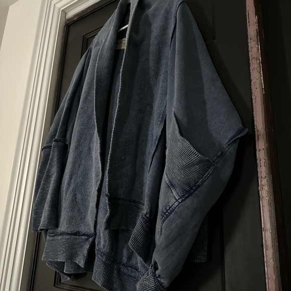 We The Free Textured Monday-Friday Blue Cardigan in large - Picture 6 of 6